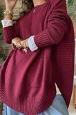 Charli Circle Knit Top Burgundy 